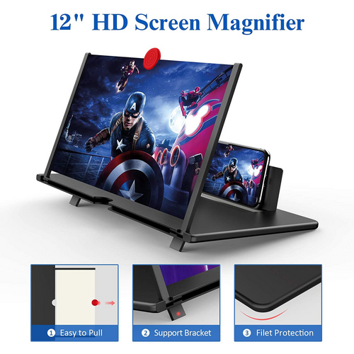 Amplificador de Pantalla 3D HD de 12” para Teléfono Móvil
