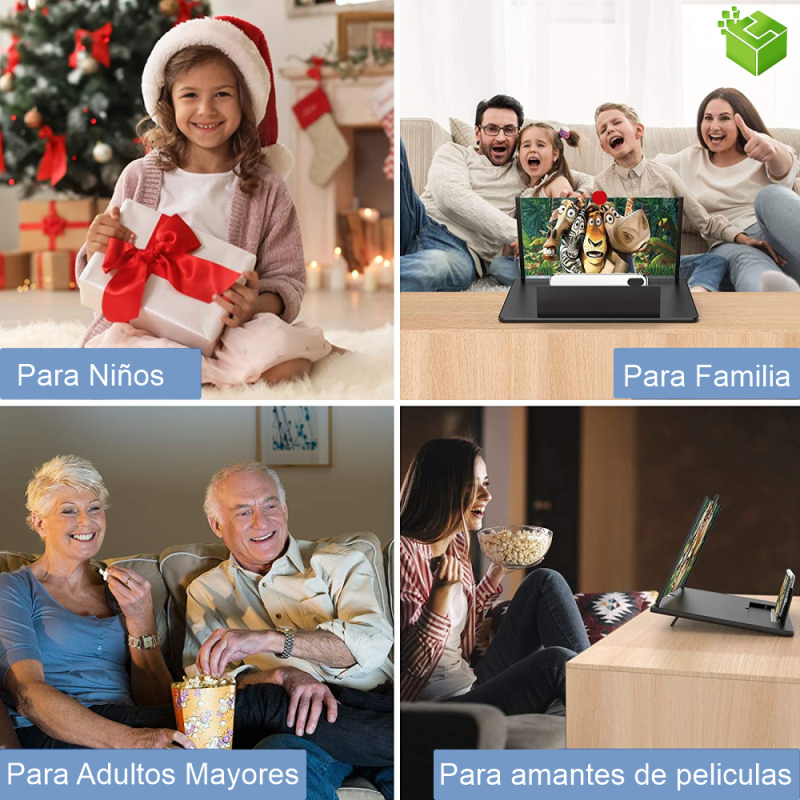 Amplificador de Pantalla 3D HD de 12” para Teléfono Móvil